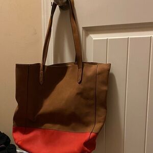 Old Navy Brown and Red Women's Tote Bag